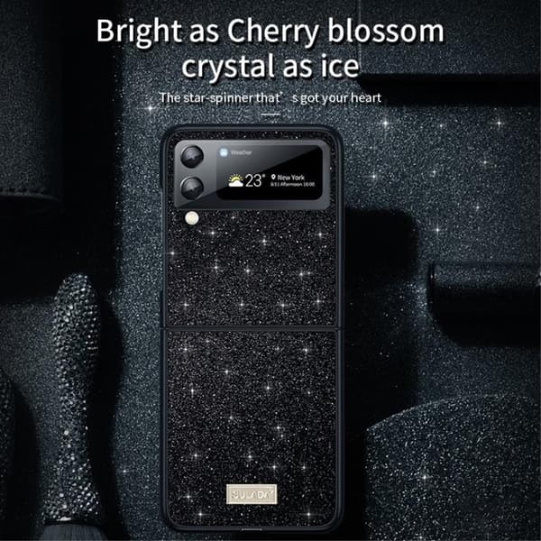 SULADA Galaxy Z Flip 4 Skal Glitter Sequins - Guld Guld