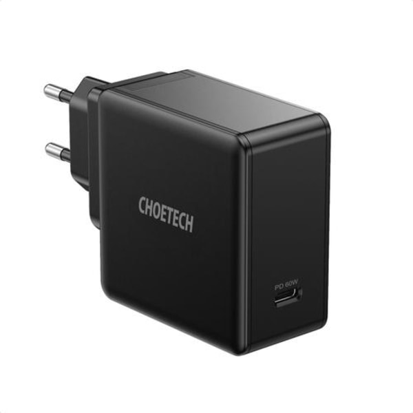 Choetech Vægoplader USB-C 60W 3A - Sort Black