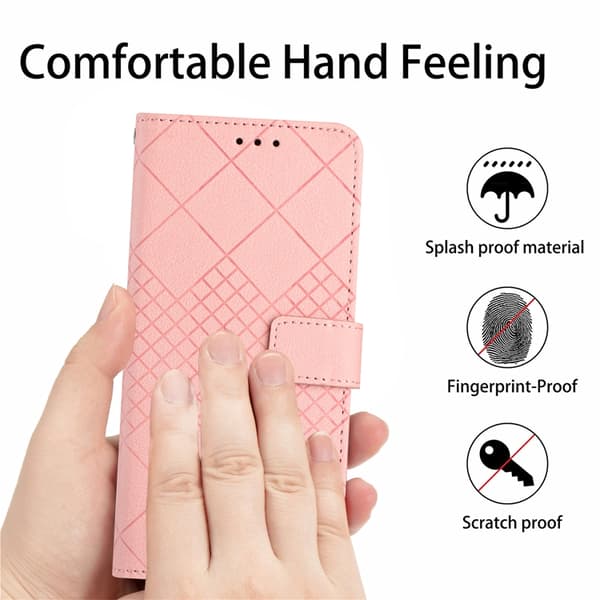 OnePlus 15 5G Plånboksfodral Imprint PU Folio Konstläder Rosa