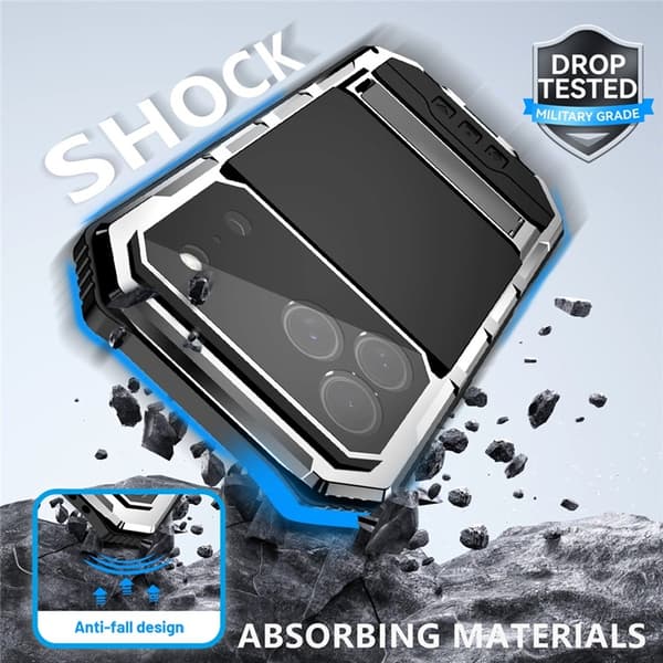 R-JUST Mobilskal till iPhone 17 Pro Max med Härdat Glas - Silver Silver