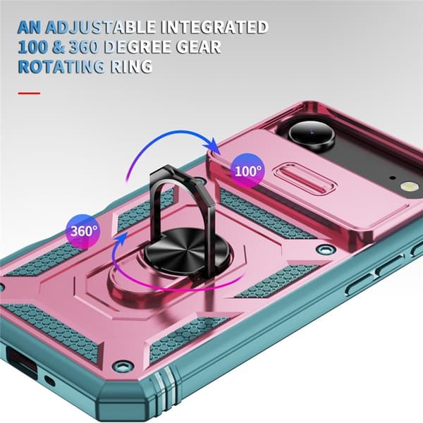Mobilskal till iPhone Air Slide Camshield Kickstand - Rosa/Grön Rosa
