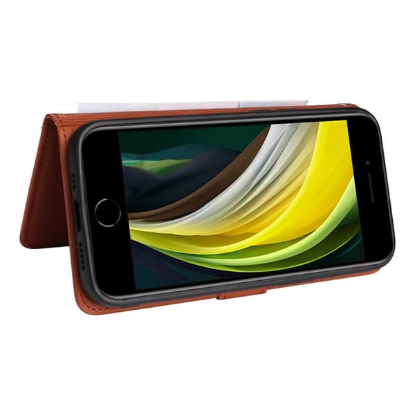 BETOPNICE iPhone 6/6s/7/8/SE (2022) Plånboksfodral Konstläder - Brun