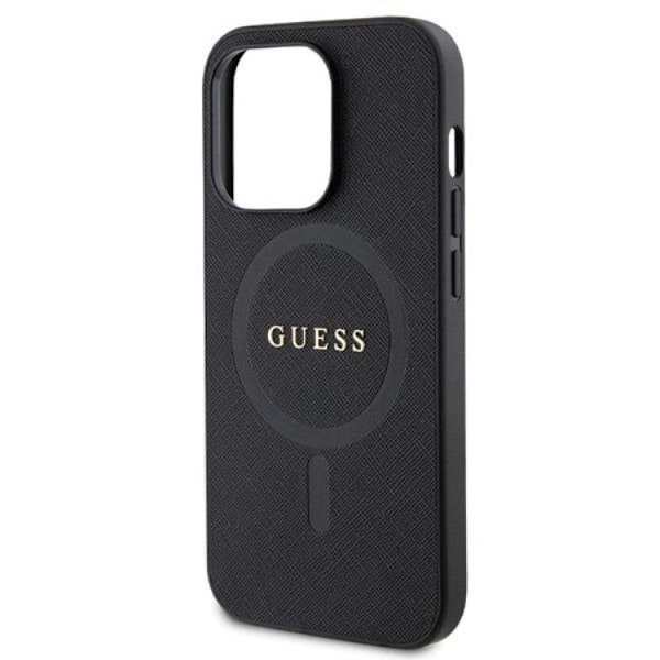 Guess iPhone 14 Pro Mobilskal Magsafe Saffiano - Svart Svart