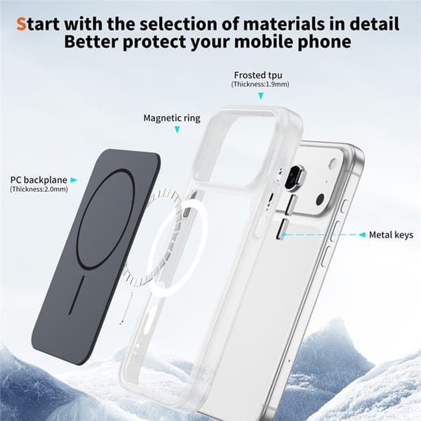 Mobilskal till iPhone 17 Pro Max MagSafe Skin Touch TPU PC Svart