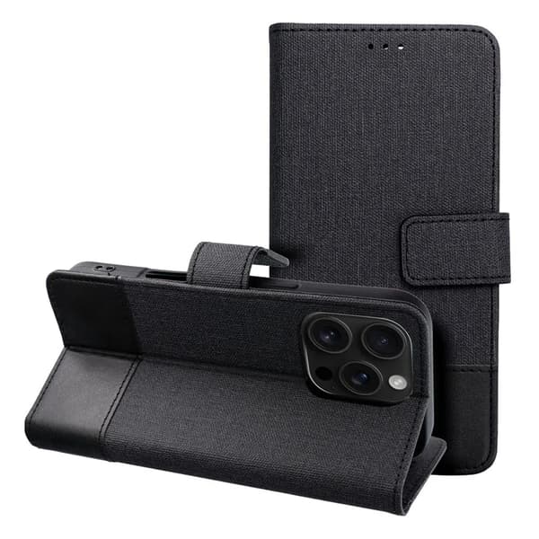 iPhone 16e Plånboksfodral Gomma - Svart Black