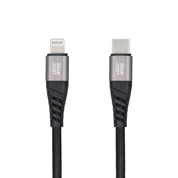 Blue Star USB-A til Lightning Kabel 1,2m - Sort