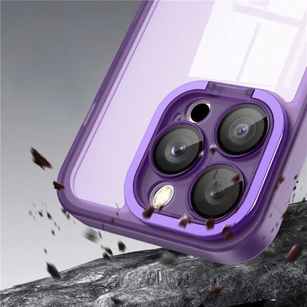 iPhone 15 Plus Mobilskal Electroplating Kickstand - Svart Svart