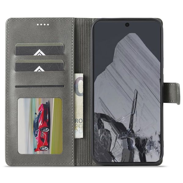 LC.IMEEKE Google Pixel 9 / 9 Pro Plånboksfodral Konstläder - Grå