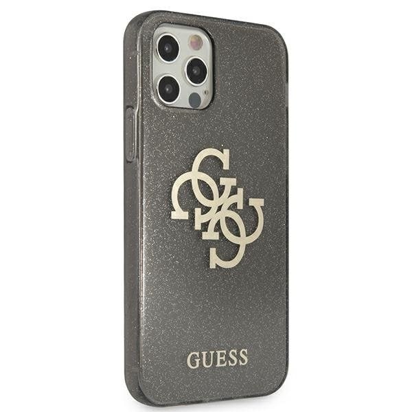 Guess iPhone 12 Pro Max Skal Glitter Logo - Musta Black