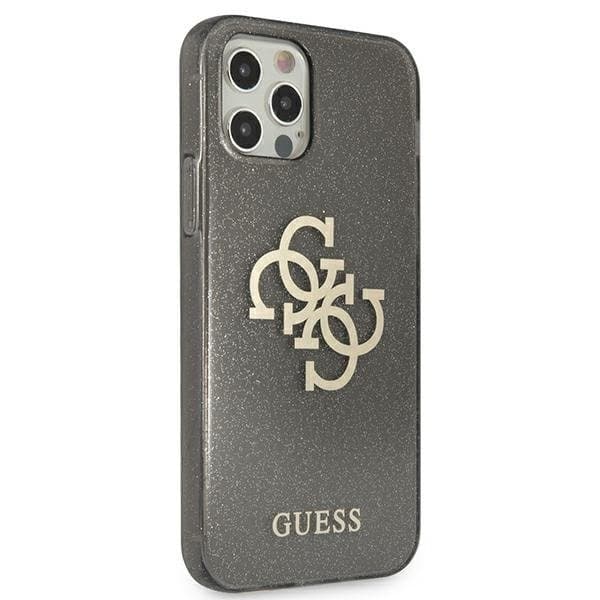 Guess iPhone 12 Pro Max Skal Glitter Logo - Sort Black