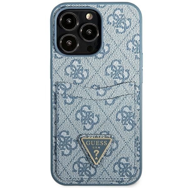 Guess iPhone 13 Pro Skal Korthållare Triangle Logo - Blå