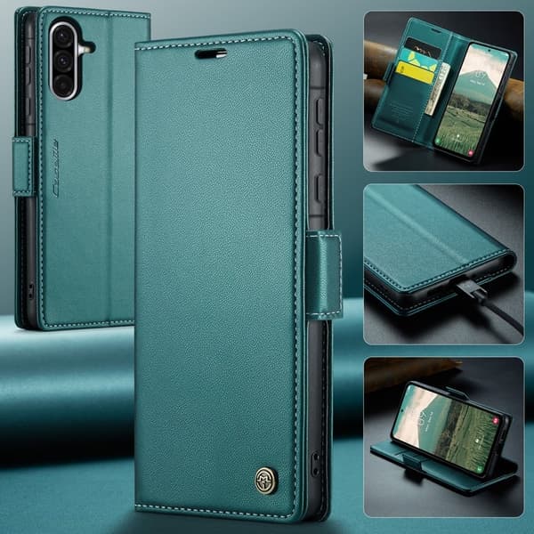 CASEME Plånboksfodral Konstläder för Samsung Galaxy A36 5G - Grön