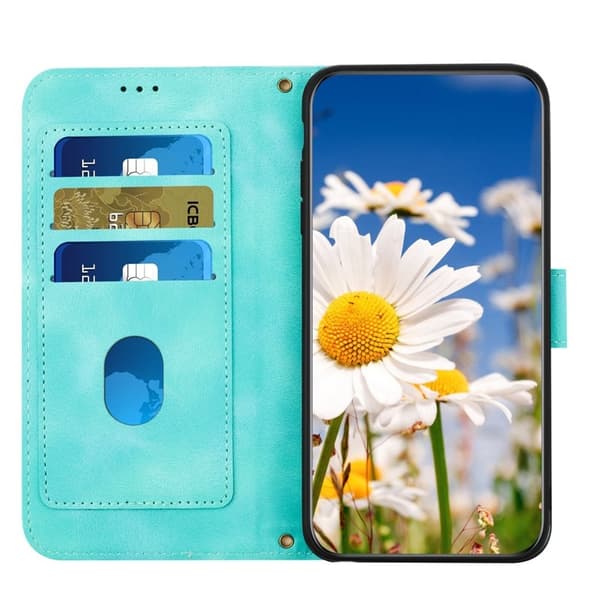 Samsung Galaxy S26 / S26 Pro Skal PU Läder Blommönster - Grön