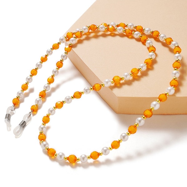 Glasögon snöre med pärlor - Orange