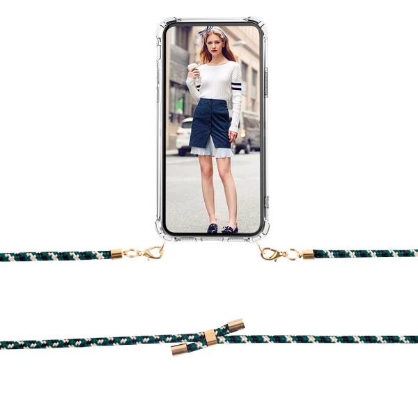 Boom iPhone 13 Pro etui med mobil halskæde - Rope CamoGreen
