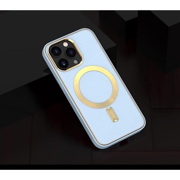 BOOM iPhone 13 Skal Magsafe Läder - Peak Blå