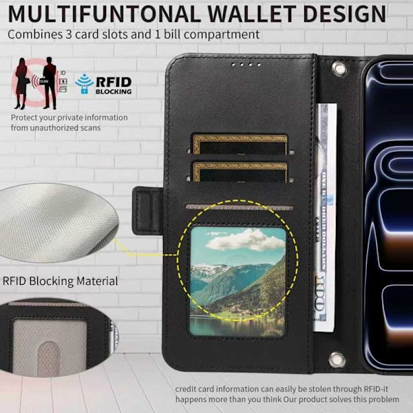 Plånboksfodral för Samsung Galaxy S26 Plus Konstläder - Svart