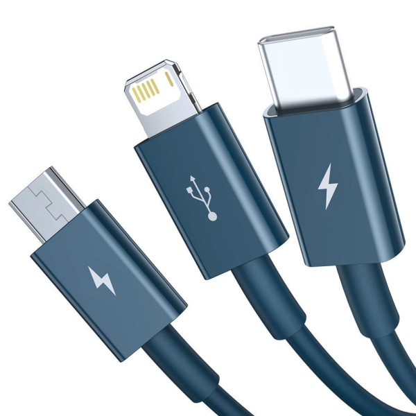 Baseus Superior Lightning - micro USB - USB-C Kabel 1,5m - Blå Blue