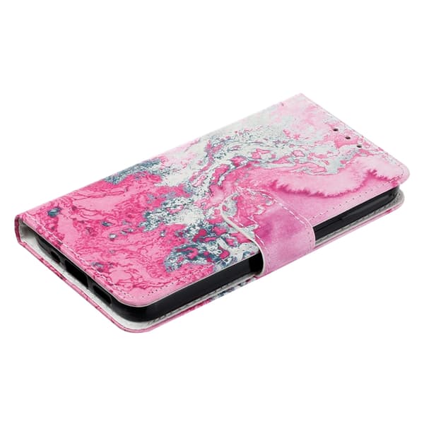 Sony Xperia 1 VII Konstläder Plånboksfodral Marble Painted - Rosa Havsvatten Rosa