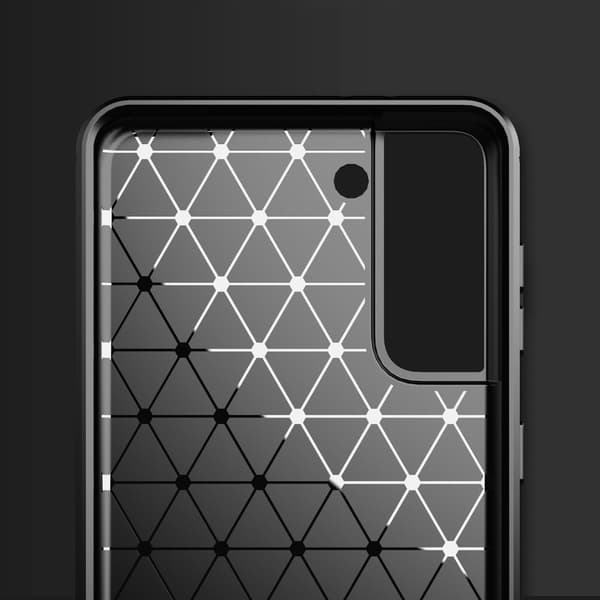 Carbon Fleksibel TPU Etui til Samsung Galaxy S21 Plus 5G - Sort Black