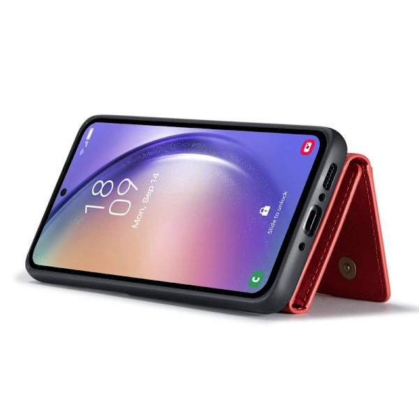 DG.MING Samsung Galaxy A54 5G Konstläder Plånboksfodral Röd