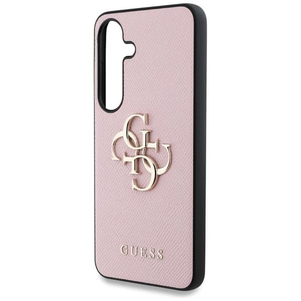 Guess Mobilskal till Galaxy S25 Grained Big 4G Logo Small Classic - Rosa Rosa