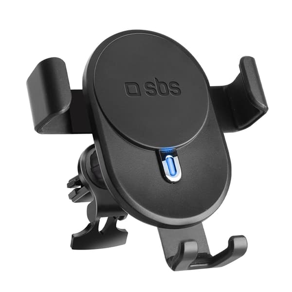 SBS Bilholder Ventilgitter Med Induktiv Oplader - Sort Svart