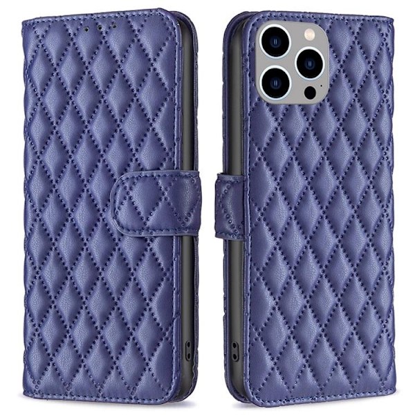 BINFEN iPhone 14 Pro Max Plånboksfodral Rhombus - Blå Blå