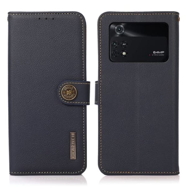KHAZNEH Xiaomi Mi 11 Ultra Plånboksfodral Äkta Läder Kickstand - Blå Bl