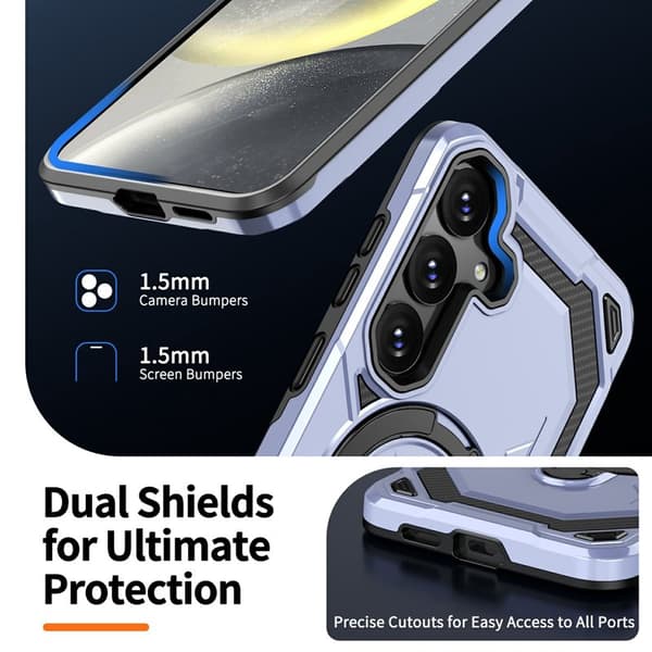 Mobilskal för Samsung Galaxy S26 Plus Magnetiskt Ring Kickstand Plast - Ljusblå