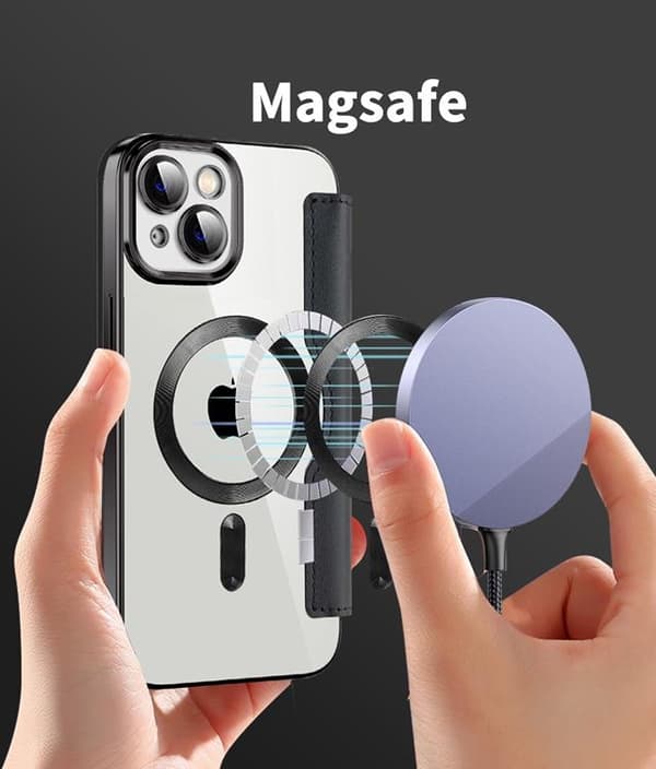 iPhone 14 Plus Magsafe Plånboksfodral RFID Flip - Brun Brun