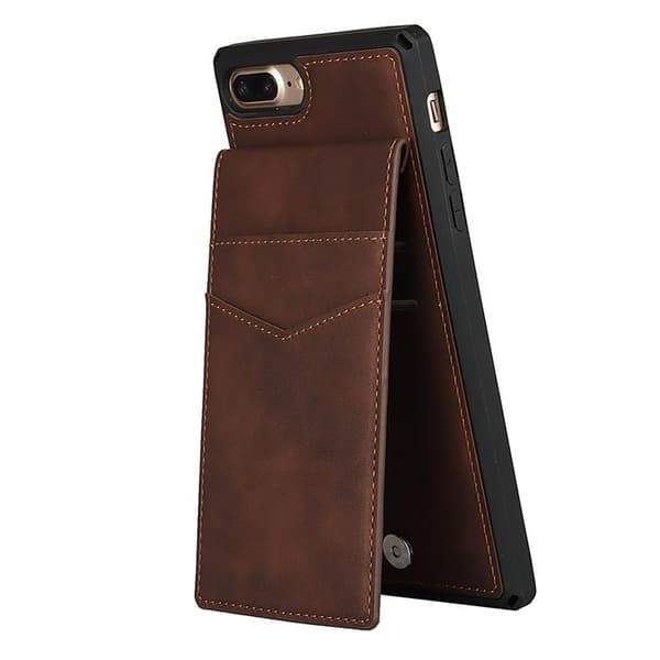 Skal med Kortplatser till iPhone 7/8 Plus - Brun Brown