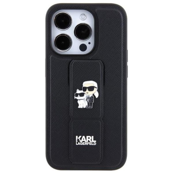 KARL LAGERFELD iPhone 14 Pro -mobiilisuojuskahvatelineen Saffiano Pins