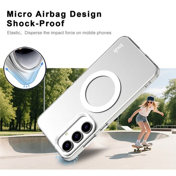 IMAK Mobilskal till Galaxy S25 FE MagSafe Godisfärg Anti Drop - Vit Vit