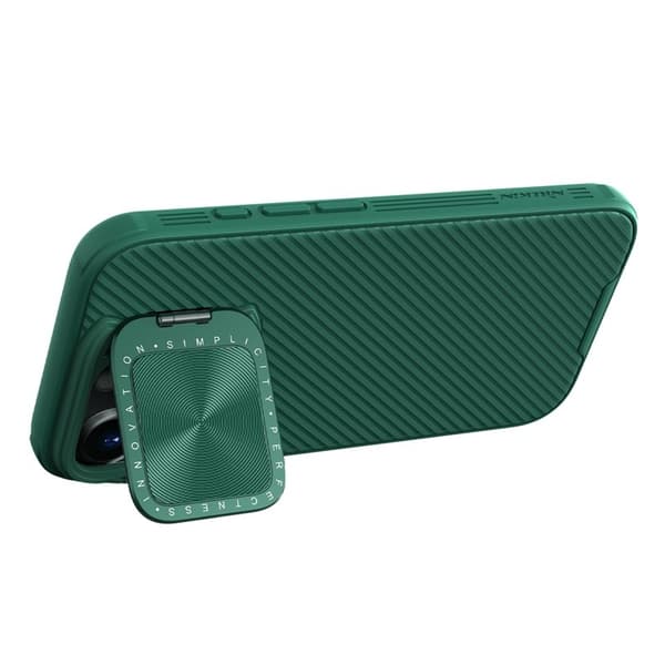 NILLKIN CamShield Prop Mobilskal till iPhone 16 Pro med Kamera Skydd Grön