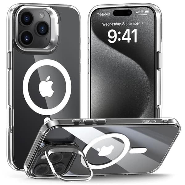 Tech-Protect telefontaske til iPhone 16 Pro Magsafe Magstand - Klar Transparent