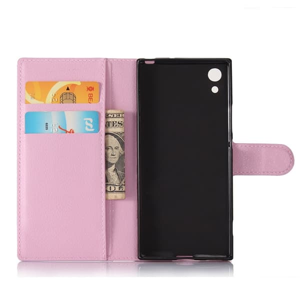 Litchi pungetui til Sony Xperia XA1 - Rosa Pink
