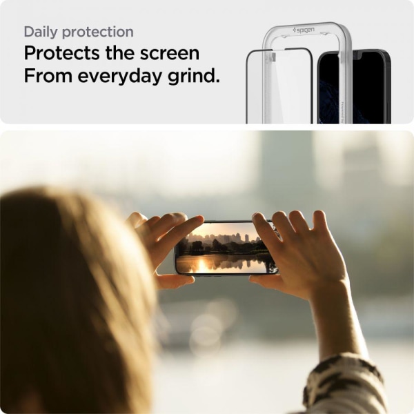 Spigen [2-PACK] iPhone 14 Plus/13 Pro Max Härdat Glas Skärmskydd Svart