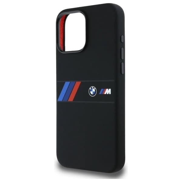 BMW Mobilskal till iPhone 16 Pro Max MagSafe Silikon Middle Stripe - Svart Svart