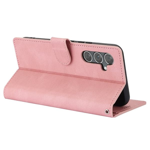 Samsung Galaxy S26+ Plånboksfodral Konstläder Med Ställ - Rosa