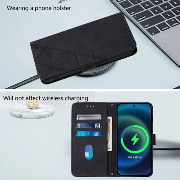 iPhone 17 Pro Max Plånboksfodral Med REM - Svart Svart