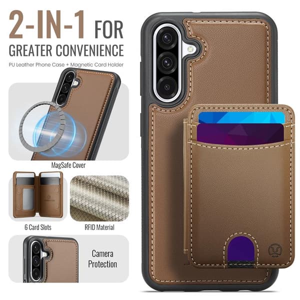 JEEHOOD Samsung Galaxy A26 5G Mobilskal KonstLäder - Brun Brun