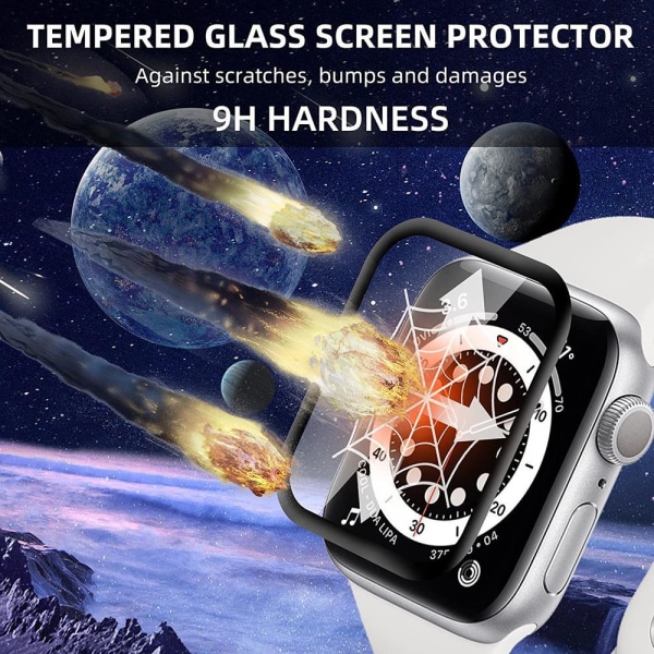 [2-PACK] 3D Curved Härdat Glas Skärmskydd Full Glue Apple Watch
