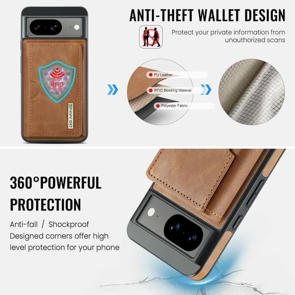DG.MING M6 Series Mobilskal till Google Pixel 8 Magnetiskt Brun