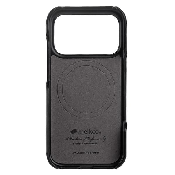 MELKCO Mobilskal till iPhone 17 Pro MagSafe Äkta Läder PC Svart