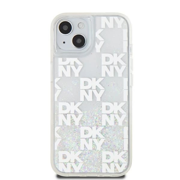 DKNY iPhone 14 Mobilskal Liquid Glitter Multi Logo - Vit