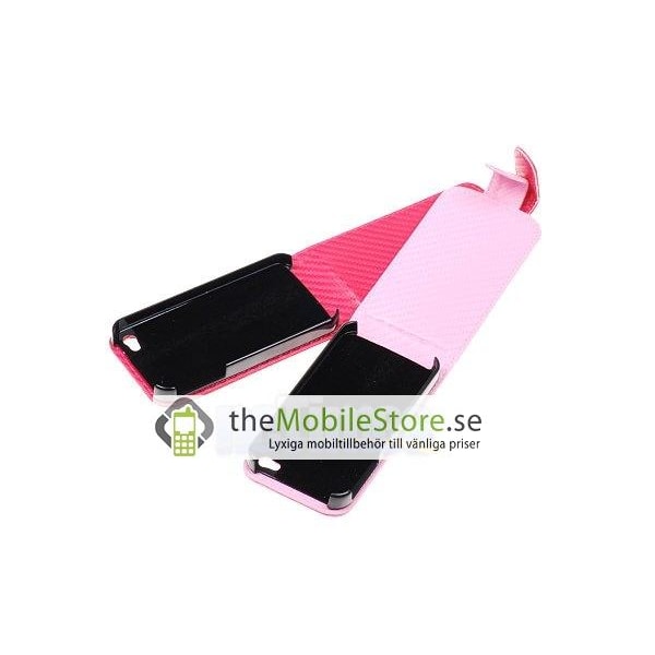 Carbon Fiber mobilväska till Apple iPhone 4S / 4 (Ljus Rosa) Rosa