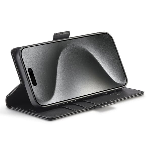LC.IMEEKE iPhone 16 Pro Plånboksfodral Konstläder - Svart