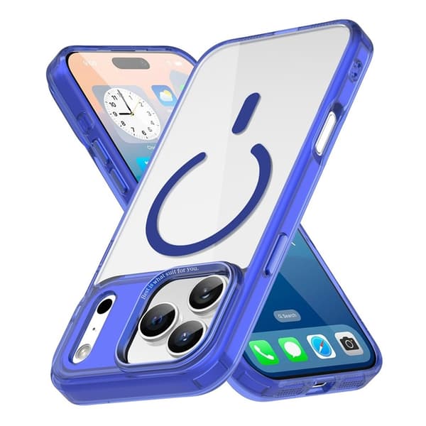Mobilskal till iPhone 17 Pro MagSafe Transparent TPU+PC - Blå Blå