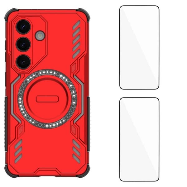 WANLONFENG Mobilskal till Samsung Galaxy S26 Plus PC TPU DJ Series - Röd